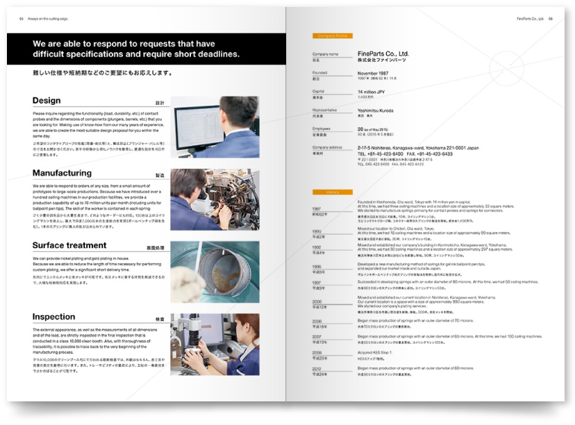 スプリング製造 企業パンフレット制作