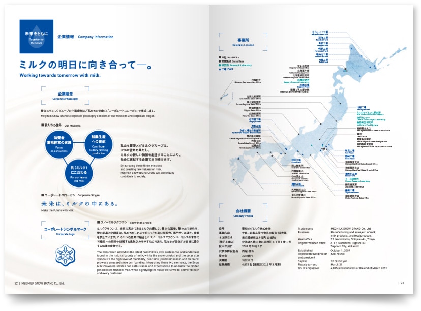 牛乳・乳製品 会社案内作成