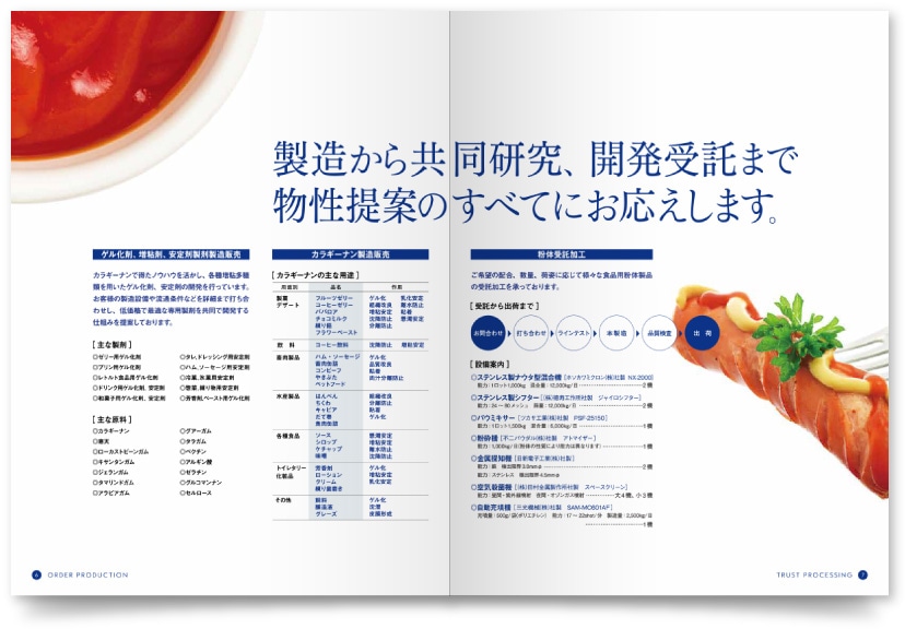 食品会社法人営業用会社案内デザイン制作