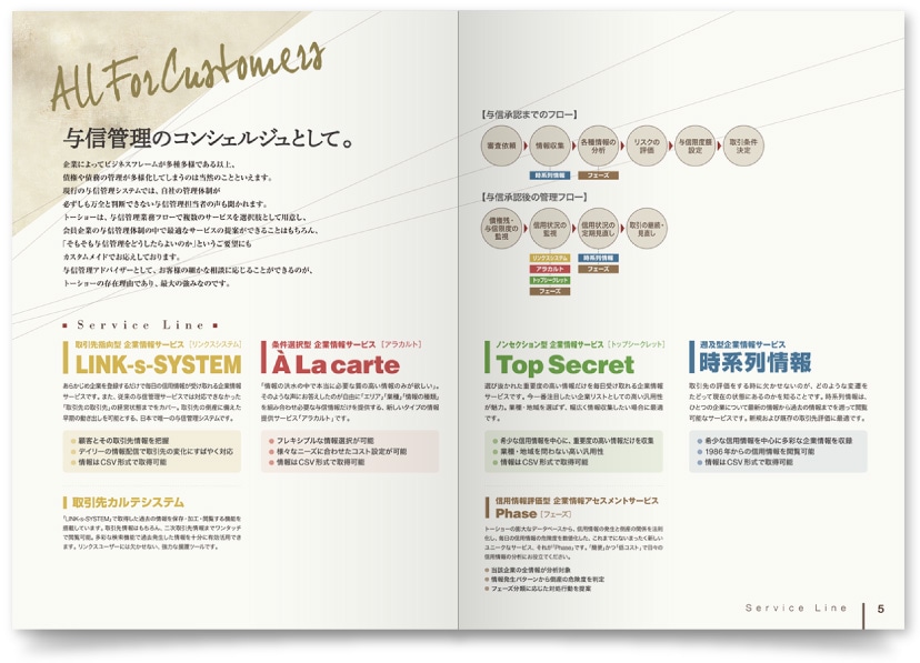 信用情報企業の会社案内パンフレット