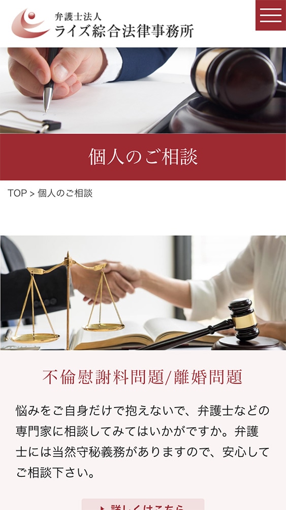 弁護士法人ライズ綜合法律事務所様・Webサイト