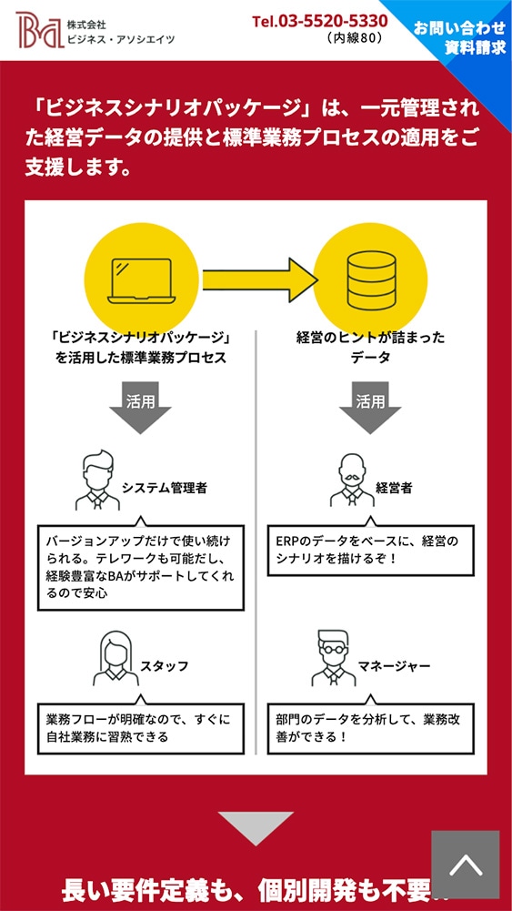 株式会社ビジネス・アソシエイツ様　ランディングページ