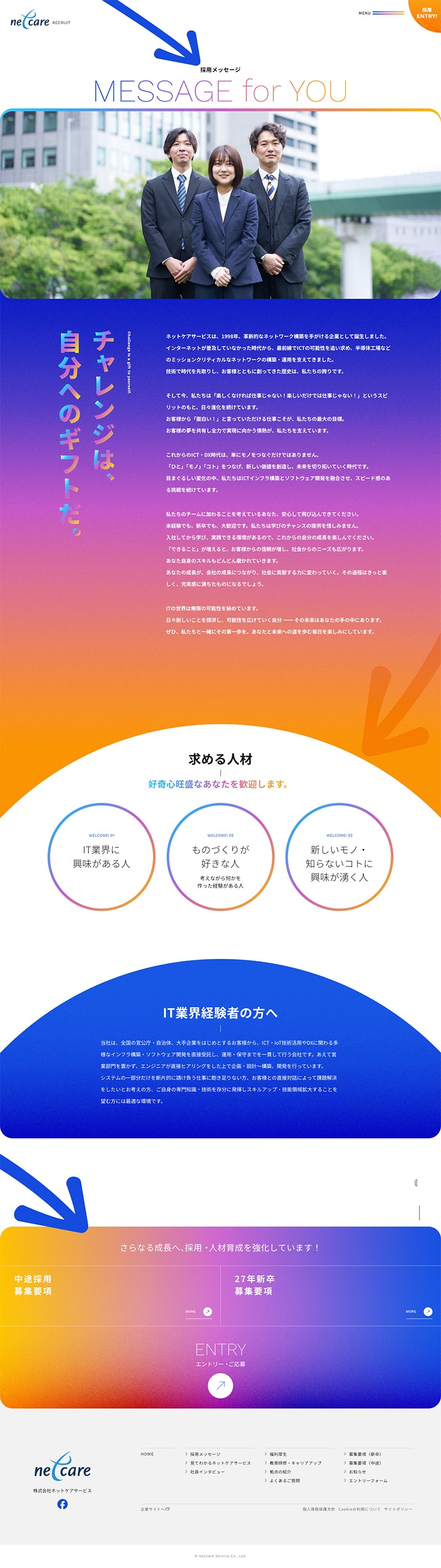 株式会社ネットケアサービス様・採用サイト