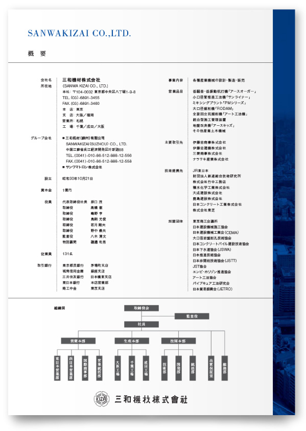 三和機材株式会社様・会社案内