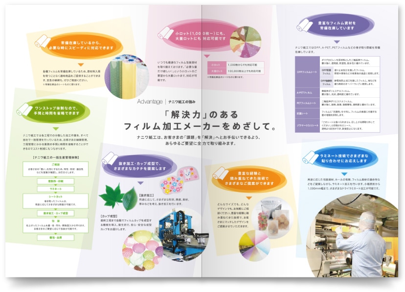 包装資材製造会社の会社案内パンフレット