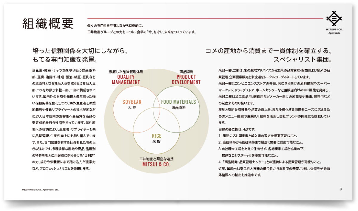 三井物産アグリフーズ株式会社様・会社案内