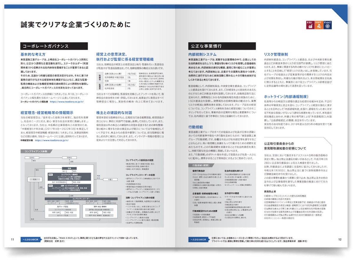 東亜道路工業株式会社様・CSRリポート（2019年版）