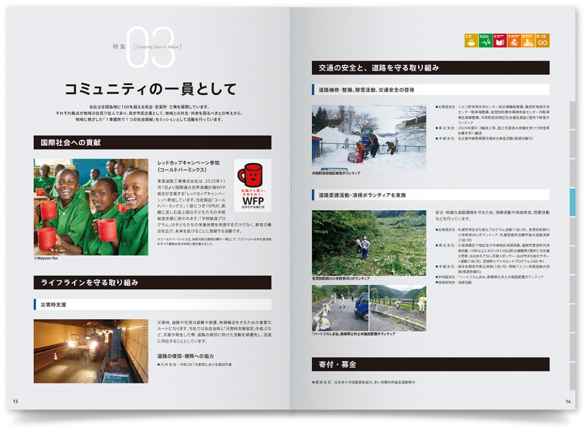 東亜道路工業株式会社様・CSRリポート（2021年版）