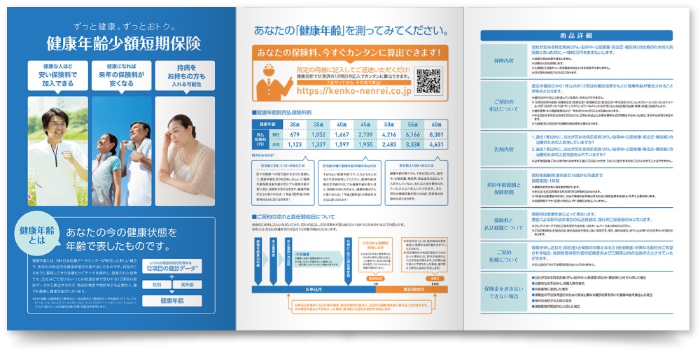 保険商品パンフレットデザイン作成