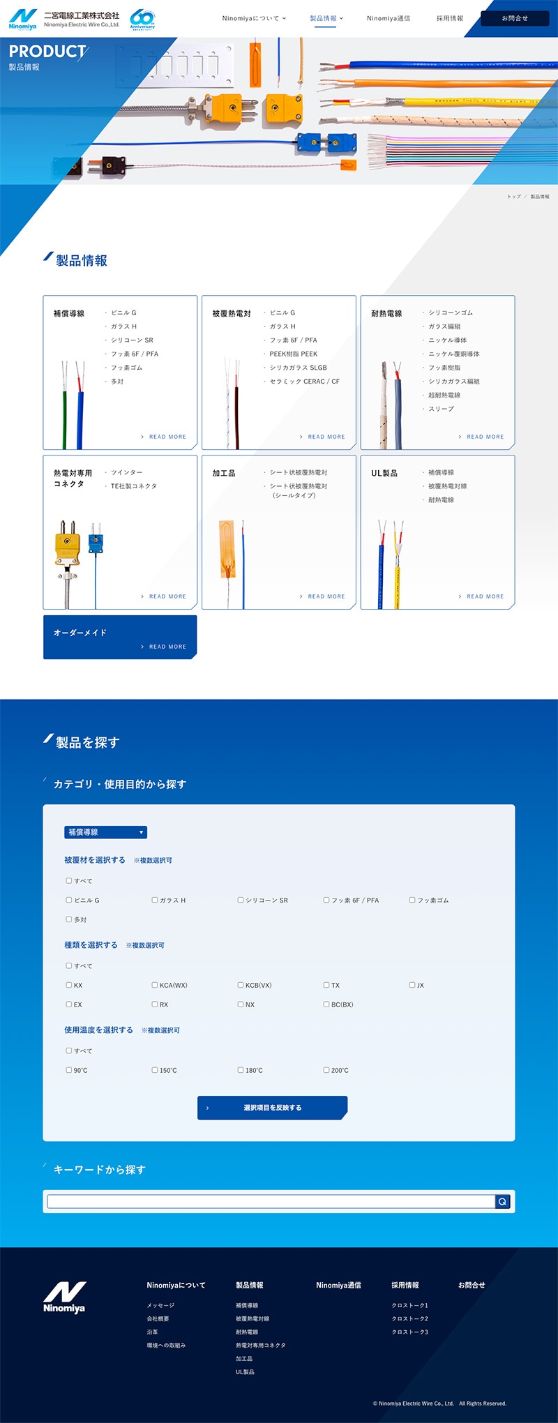 二宮電線工業株式会社様・Webサイト